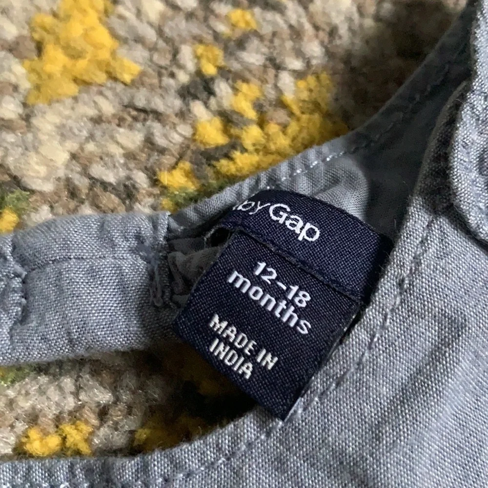 Gap Chambray Eyelet Open Back Dress